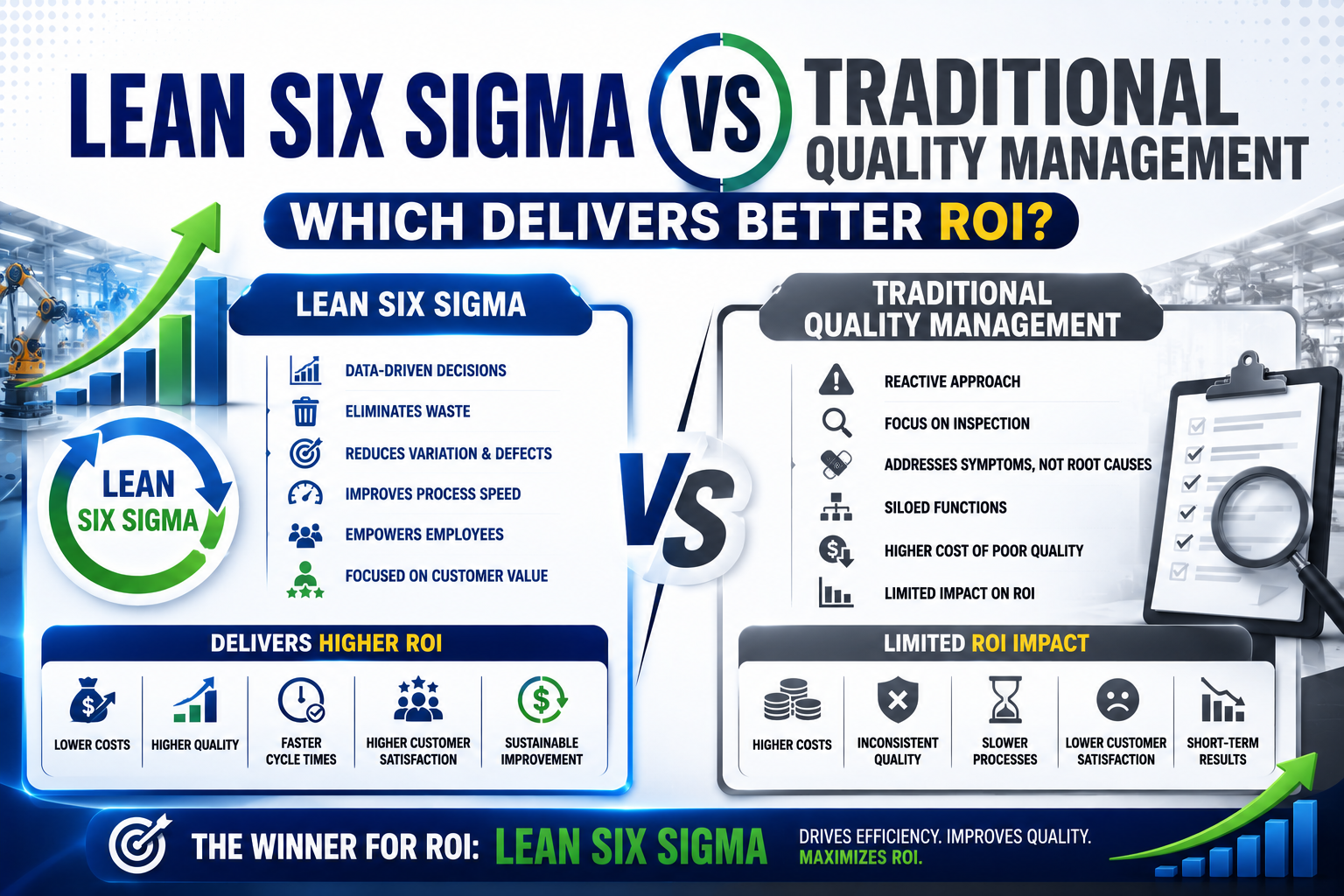 Lean Six Sigma vs Traditional Quality Management – Which Delivers Better ROI?